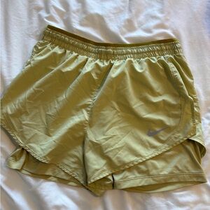 Nike Women's Light Yellow Running Shorts